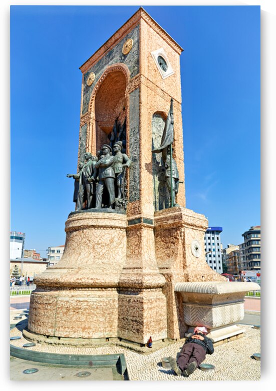 Republic monument at taksim square in istanbul turkey by Marco Brivio