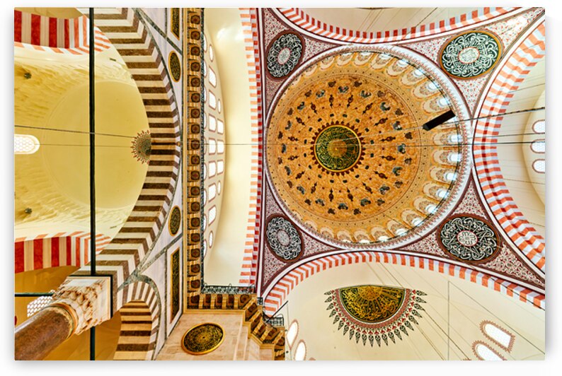 Suleymaniye Mosque ceiling shows dome and architecture details by Marco Brivio