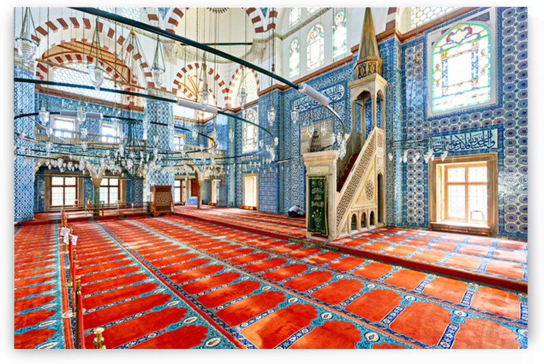 Rustem Pasha Mosque interior in Istanbul Turkey during daylight by Marco Brivio