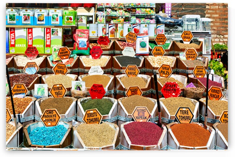 Spices and herbs displayed at Grand Bazaar in Istanbul by Marco Brivio