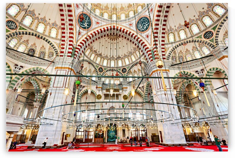 Fatih Mosque interior view in Istanbul Turkey by Marco Brivio