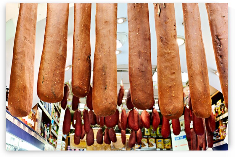Market display of hanging food items in Grand Bazaar Istanbul by Marco Brivio