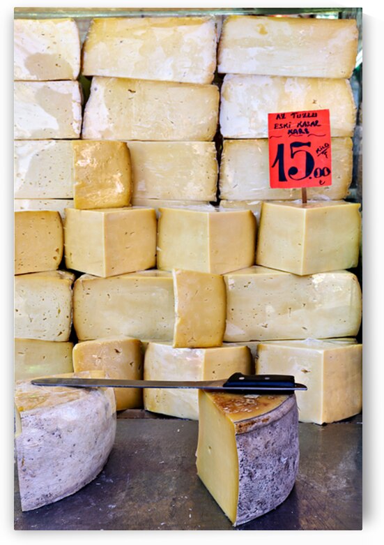 Cheese stall in Grand Bazaar of Istanbul Turkey by Marco Brivio