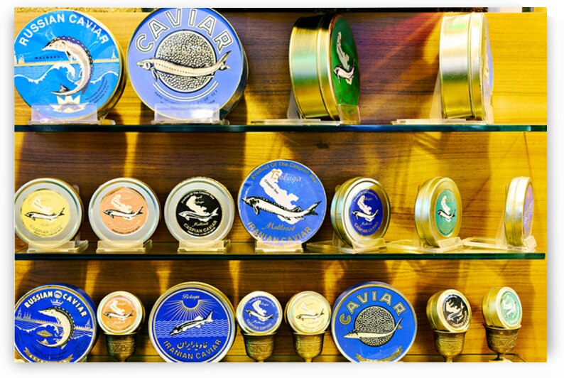 Caviar display in Grand Bazaar market in Istanbul Turkey by Marco Brivio