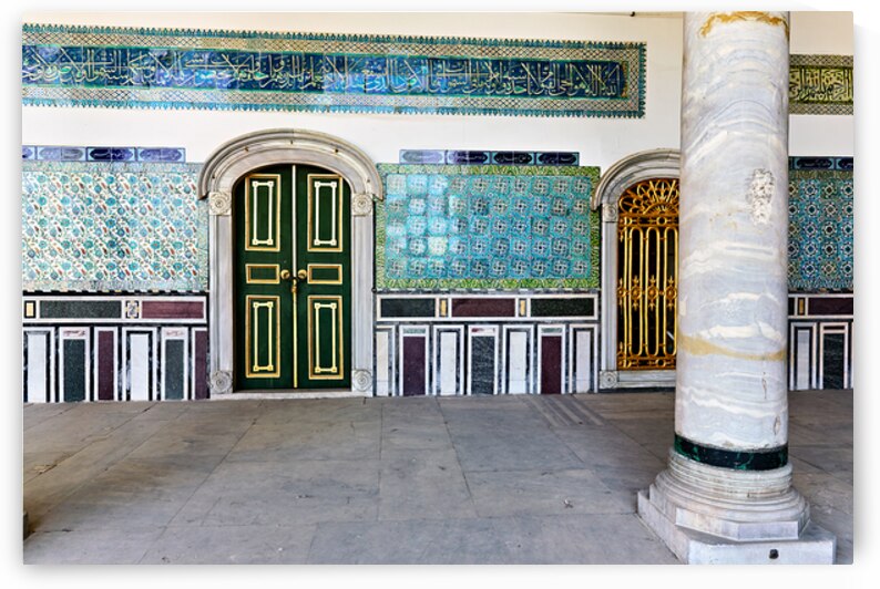 Exploring Topkapi Palace in Istanbul Turkey with ornate doors by Marco Brivio