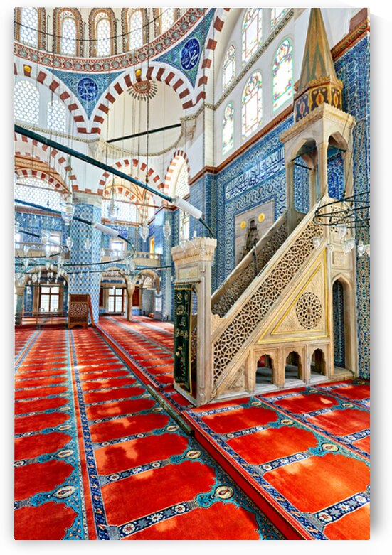 Rustem Pasha Mosque interior view in Istanbul Turkey by Marco Brivio