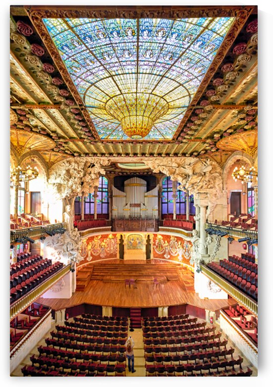 Concert hall view in Palau de la Musica Catalana Barcelona by Marco Brivio