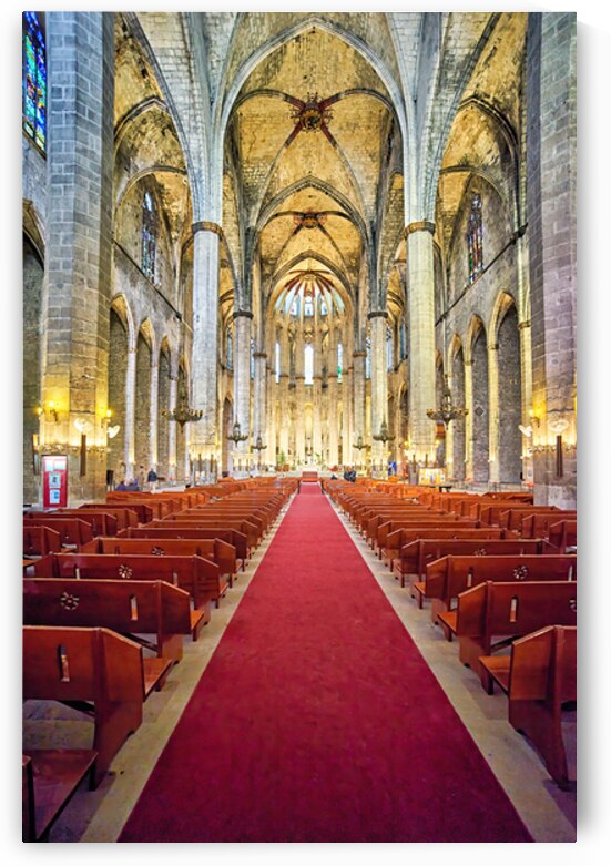 Interior of Santa Maria del Mar church in Barcelona by Marco Brivio
