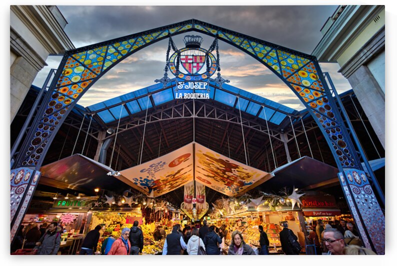 Entrance of Mercat de Sant Josep de la Boqueria in Barcelona by Marco Brivio