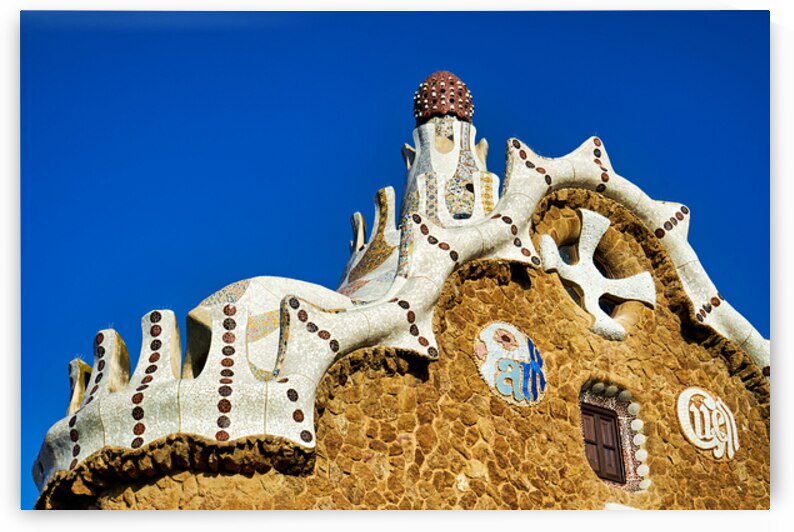 Gable of the fairytale house in park guell barcelona by Marco Brivio