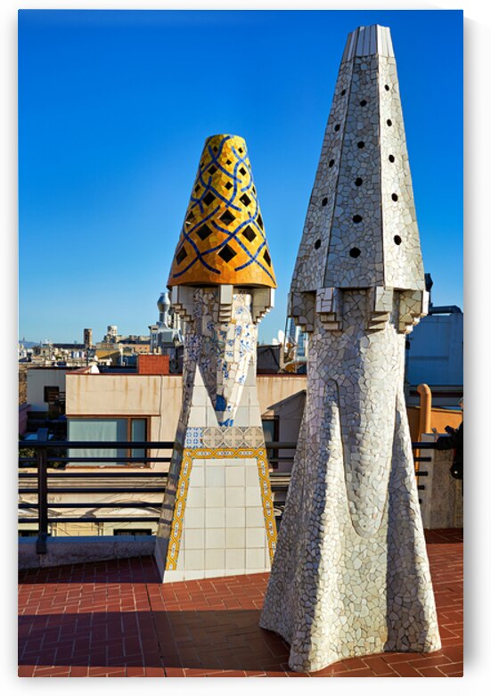 Exploring the rooftop of Palau Guell in Barcelona Spain by Marco Brivio