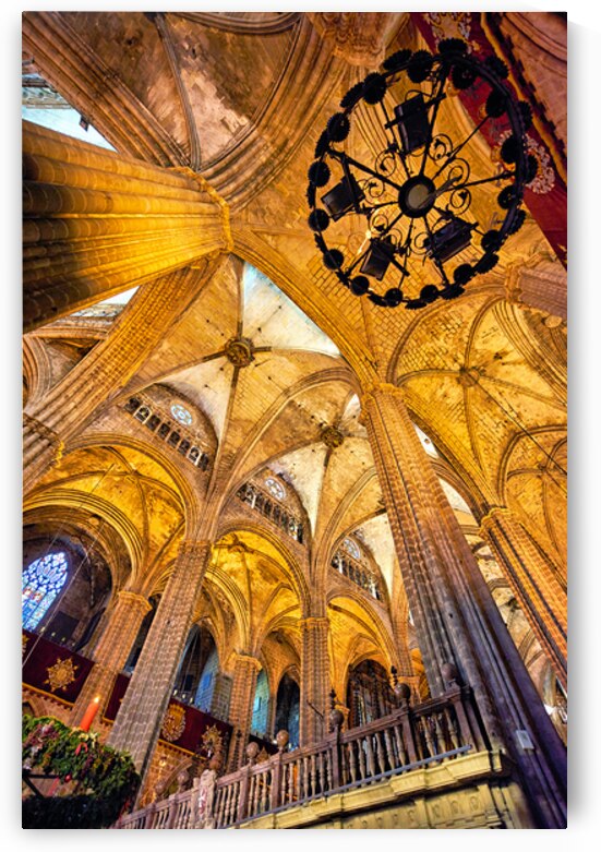 Catholic church architecture inside Barcelona Cathedral by Marco Brivio