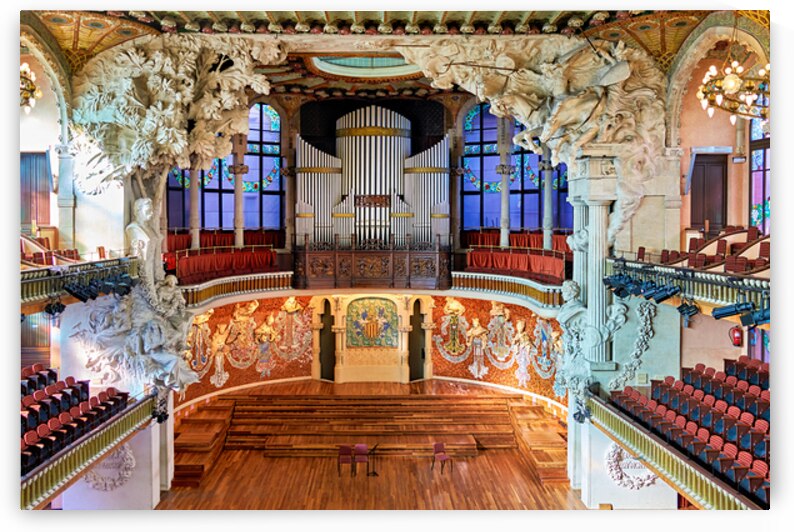 Balcony view of concert hall at Palau de la Musica by Marco Brivio