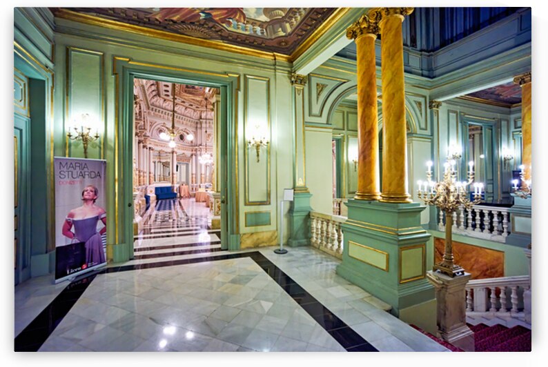 People walk through the Gran Teatre del Liceu in Barcelona by Marco Brivio