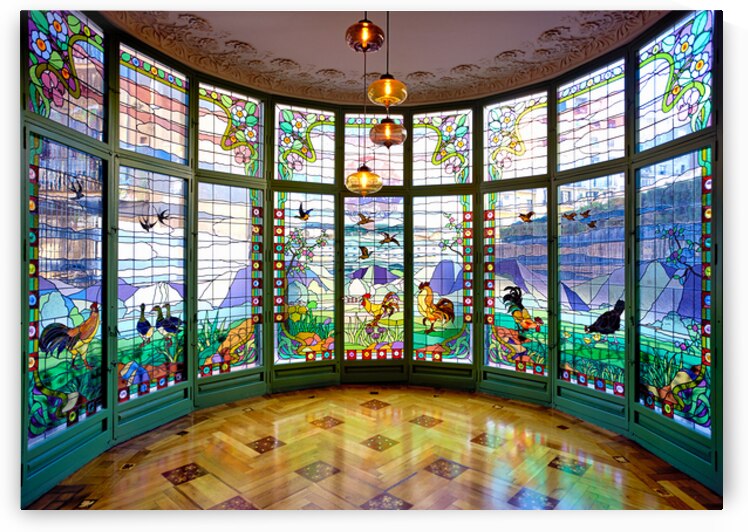 Stained glass windows at Casa Lleo Morera in Barcelona by Marco Brivio