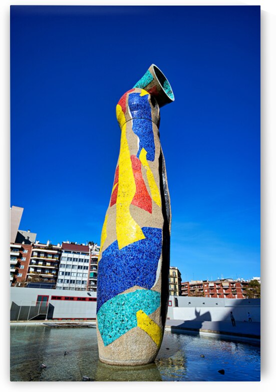 Sculpture of Woman and Bird in Barcelona park by Joan Miro by Marco Brivio