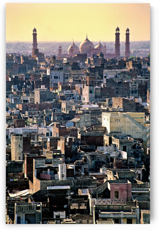 Elevated view of Lahore showcasing the cityscape at sunset by Marco Brivio