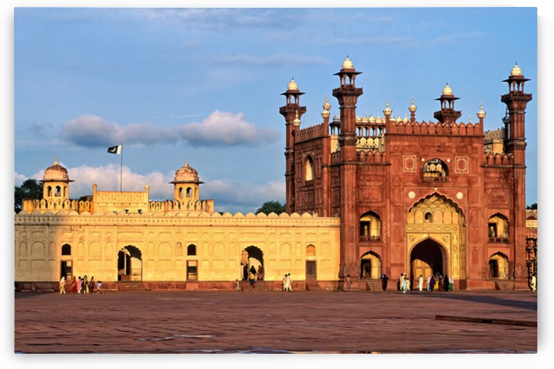 Famous Badshahi mosque in Lahore shows historic architecture by Marco Brivio
