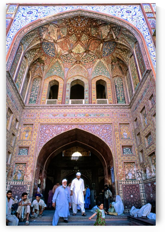 People visiting Wazir Khan Mosque in Lahore Pakistan by Marco Brivio