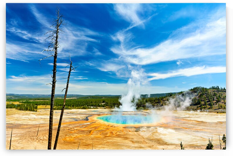 Grand Prismatic Spring in Yellowstone National Park at midday by Marco Brivio