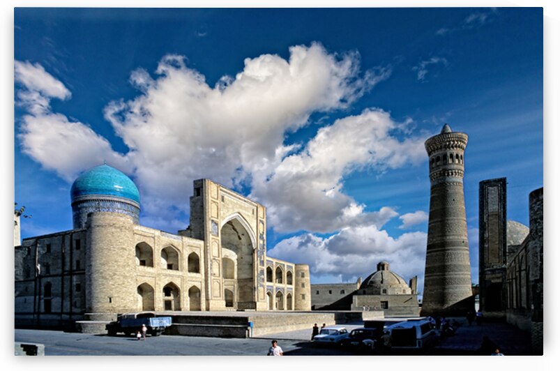 Historic buildings in Bukhara Uzbekistan under a clear sky by Marco Brivio