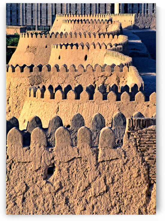 Old walls in Khiva show history and culture of Uzbekistan by Marco Brivio