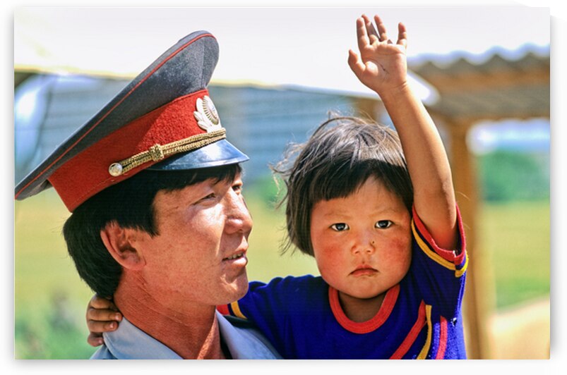 Father and son portrait in Uzbekistan showing connection by Marco Brivio