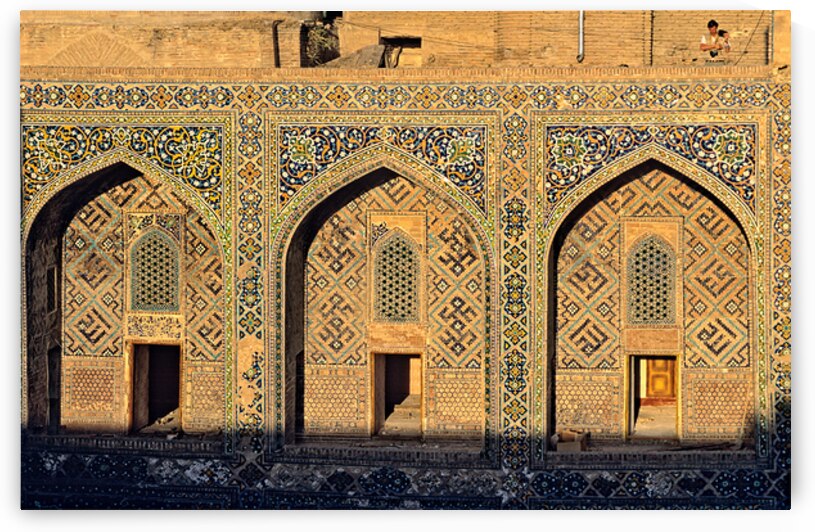 Madrasa architecture in Samarkand shows detailed design work by Marco Brivio