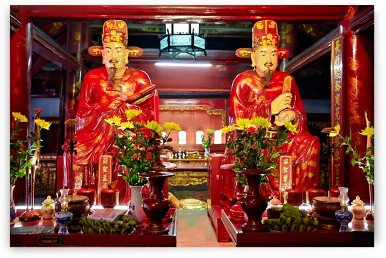 Statues in a temple in Hanoi Vietnam during daytime by Marco Brivio