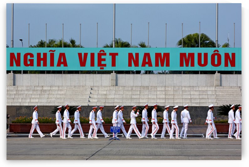 Marching soldiers in Hanoi during a national event celebration by Marco Brivio