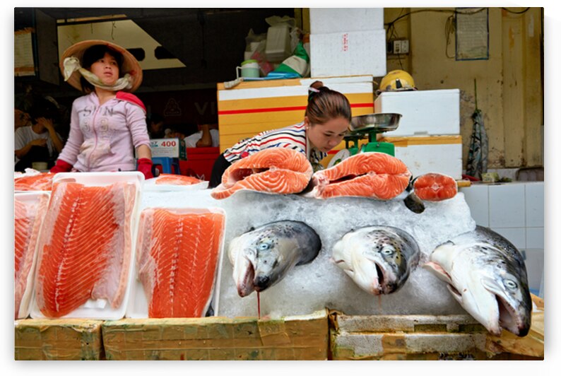 Market scene in Ho Chi Minh with fresh seafood for sale by Marco Brivio