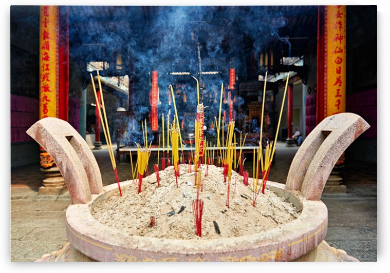 Incense burning at a temple in Ho Chi Minh City Vietnam by Marco Brivio
