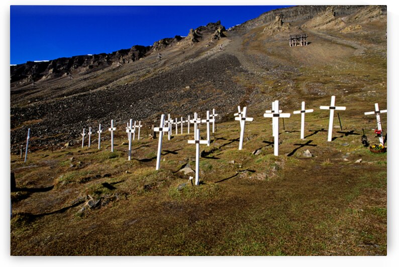 Crosses marking graves near Longyearbyen in Svalbard Norway by Marco Brivio