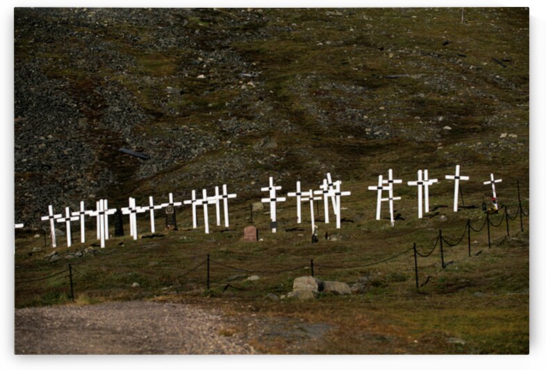 Crosses marking graves in Longyearbyen Svalbard Archipelago by Marco Brivio