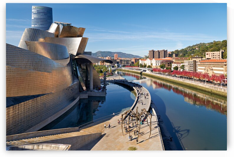 Construction and architecture near the river in Bilbao Spain by Marco Brivio
