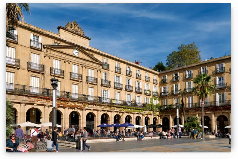 Exploring Plaza Nueva in Bilbao Spain on a sunny day by Marco Brivio