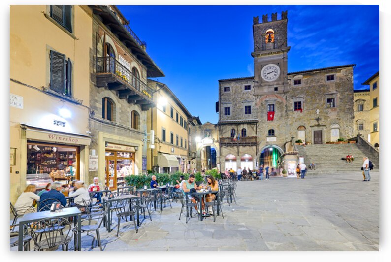 Palazzo del Popolo in Cortona Tuscany at sunset by Marco Brivio