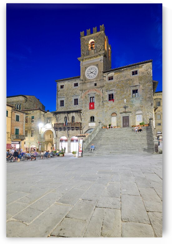 Palazzo del Popolo in Cortona at sunset in Tuscany by Marco Brivio