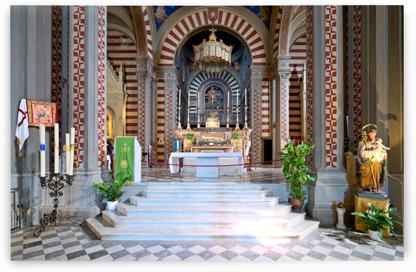 Basilica Santa Margherita in Cortona Italy with church altar by Marco Brivio