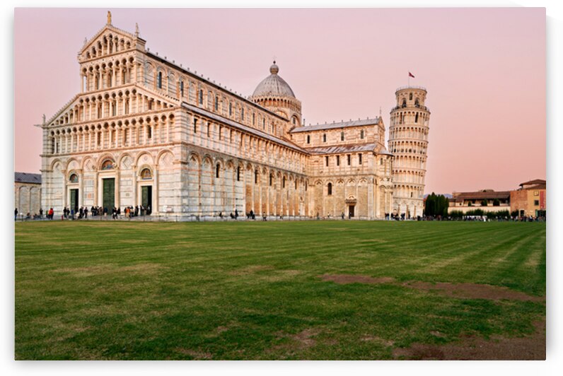 Sunset view of Leaning Tower and Cathedral in Pisa Tuscany by Marco Brivio