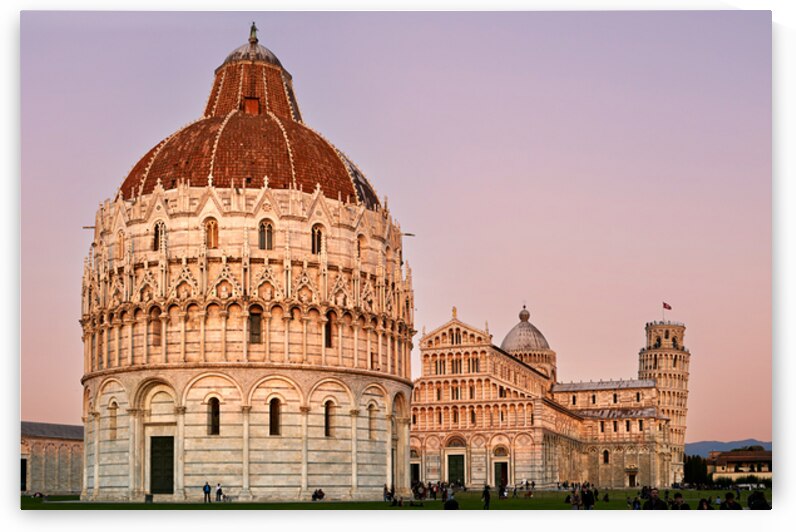 Pisa Tuscany landmarks at sunset in Square of Miracles by Marco Brivio