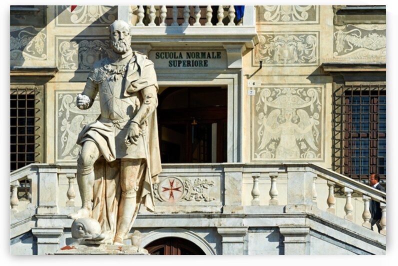 Statue at scuola normale superiore in pisa tuscany italy by Marco Brivio