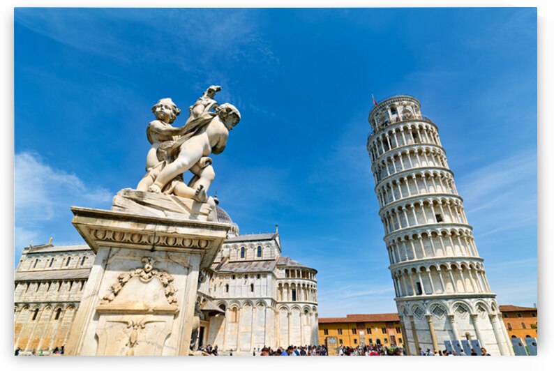 Leaning Tower and Fountain of Angels in Piazza dei Miracoli by Marco Brivio