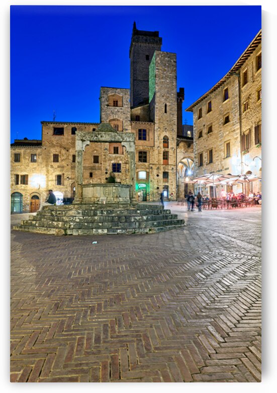 Sunset in San Gimignano at Piazza della Cisterna by Marco Brivio