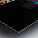 Neon lights illuminate Shinjuku district streets in Tokyo at nig Metal print