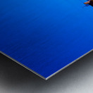 Illuminated church and lively square at night. Metal print