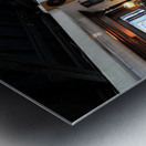 Customers enjoy drinks and food in a vintage cafe in Shanghai Metal print