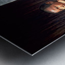 Monks sitting on balcony in Kalaw village Myanmar Metal print