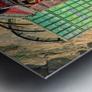 Trucks travel toward Shandur Pass in Pakistans rugged terrain Metal print