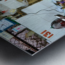 Market scene in Ho Chi Minh City with meat vendor Metal print